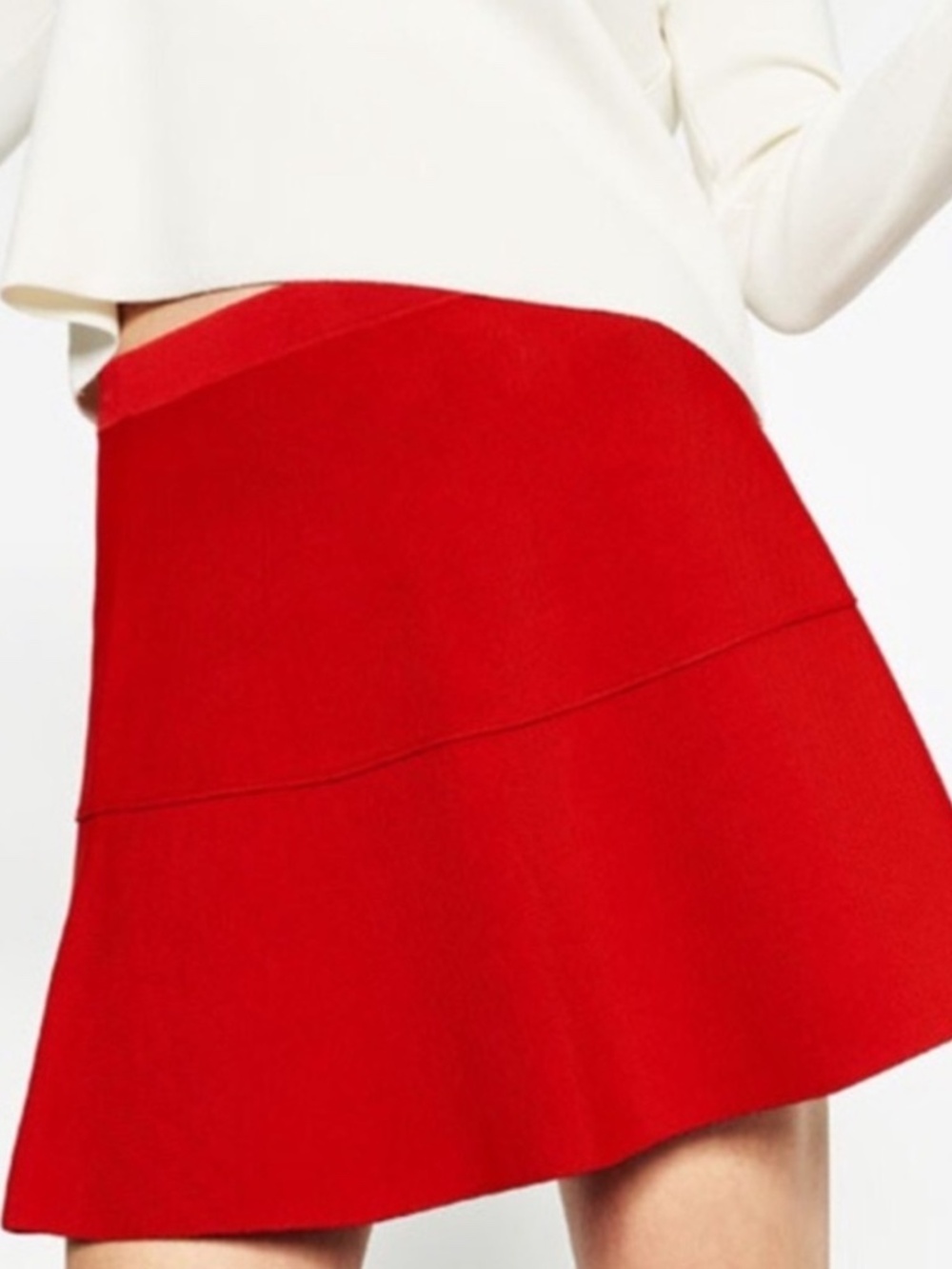 Zara Red Knit Skirt